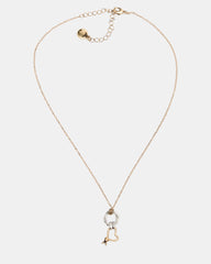 TWO TONE KNOT HEART PENDANT NECKLACE