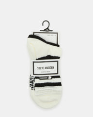 3 PACK STRIPED CREW SOCKS IVORY