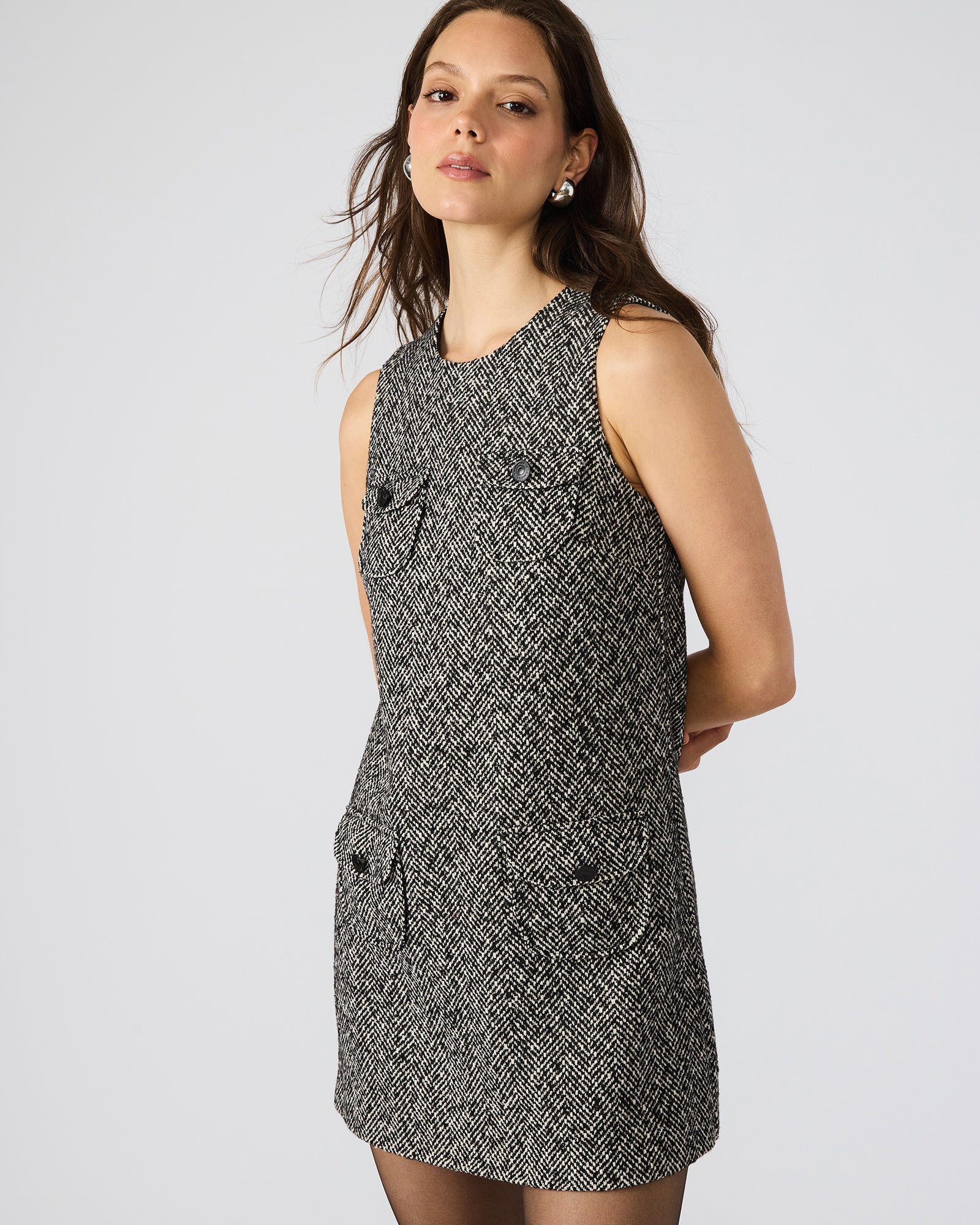 LOUIE DRESS BLACK/WHITE