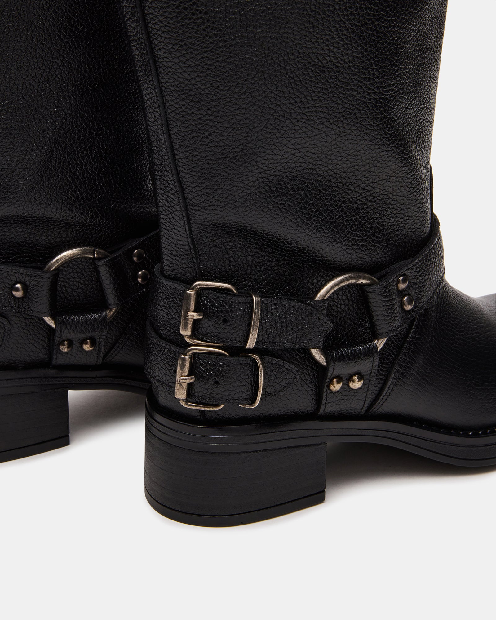 ASTOR BLACK LEATHER WIDE CALF